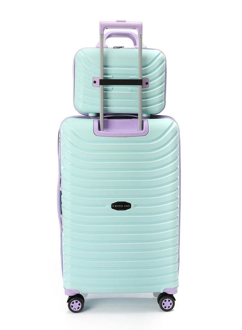 كروسلاند حقيبة مكياج كروسلاند - حقيبة مستحضرات تجميل متينة من البولي بروبيلين، منظم سفر، خفيفة الوزن وأنيقة - لون فيروزي بنفسجي - Image 4